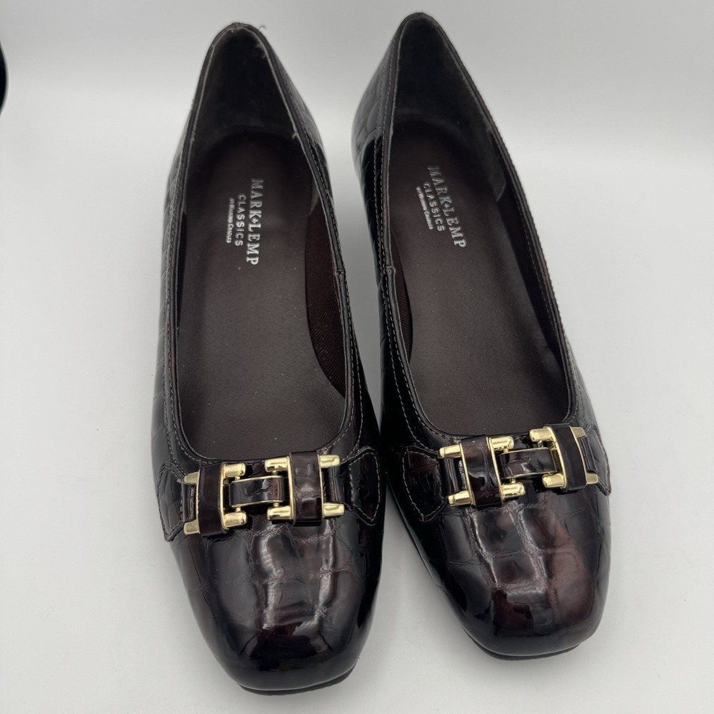 Mark Lemp Walking Cradles Classics 6.5M Brown Croc Embossed Slip-On Loafers